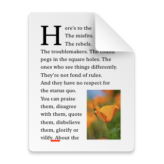 TextEdit app icon missing a word