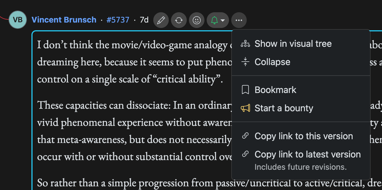 The idea menu’s copy-link items