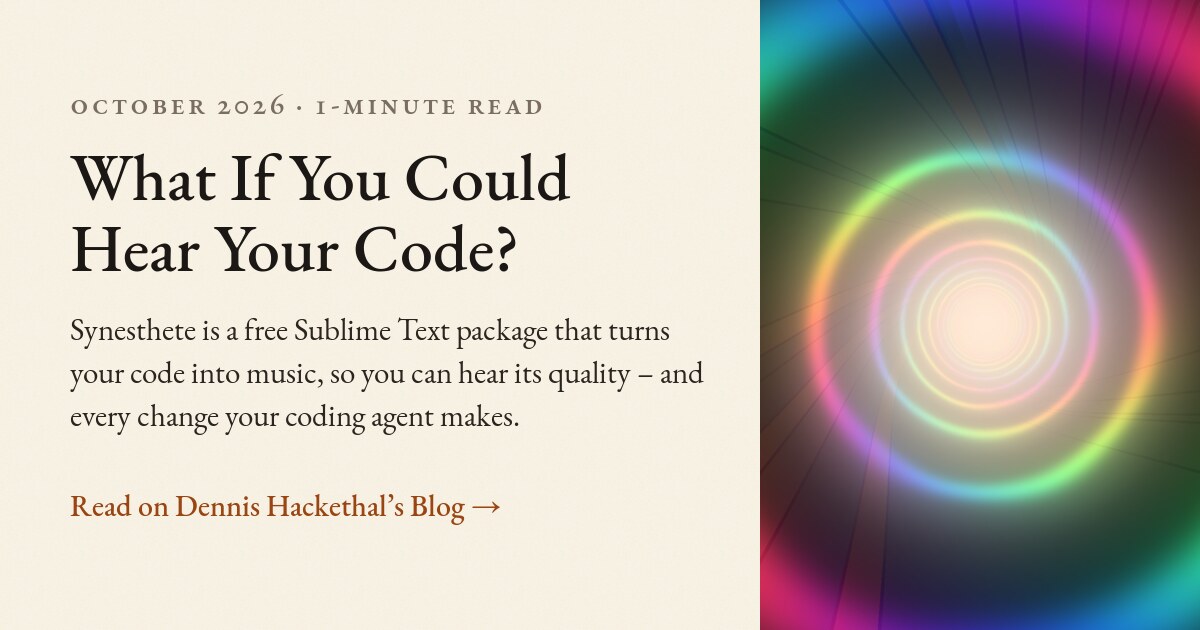 Hacking Numbers Code What If You Could Hear Your Code? · Dennis Hackethal’s Blog
